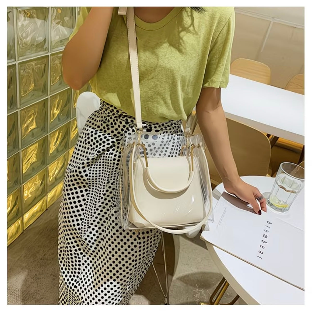 Korean Style Versatile Transparent Jelly Shoulder Bag, Fashionable and Stylish Crossbody Purse