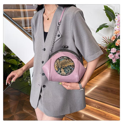 Vintage Clasp Shell-Shaped Crossbody Shoulder
Bag, Versatile