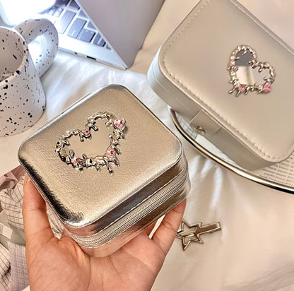 Luxury Heart-shaped Jewelry Box - Large Capacity Portable Storage Case Accessories