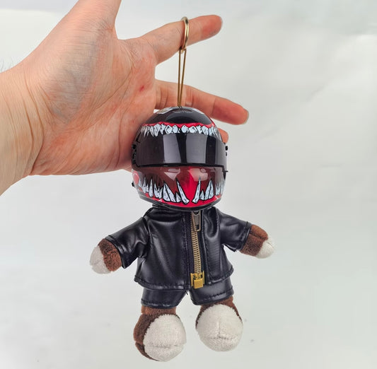 Keychain Pendant - Bear Plush Toy Decoration for Motorcycle Helmets, Car Ornaments
