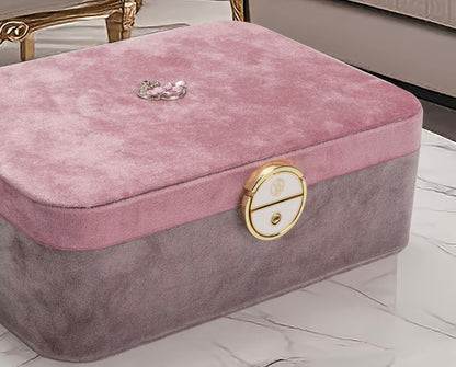 DE Luxury High-End Exquisite Velvet Jewelry Box Large Capacity