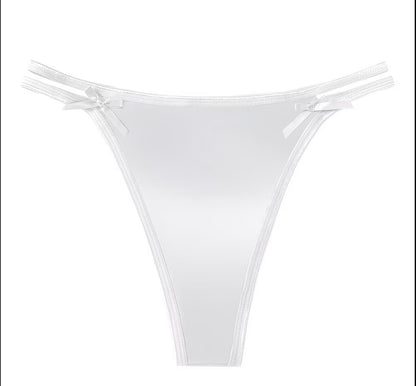 Silky-smooth, comfortable to wear ~ Satin lace sexy low-waist panties for women summer girls' silk-crotch briefs