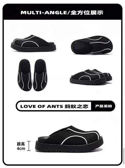 Slip-On Mules for Outdoor
Wear, Thick-Soled Closed-Toe Loafers, Easy-to-Wear Unisex Summer Shoes