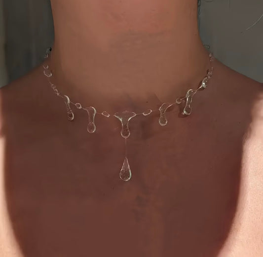 Waterdrop collarbone accessory featuring waterproof chain, cute and versatile style