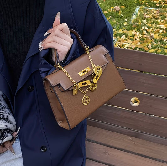 Premium Quality Retro Fashionable Handbag - Kelly-style Light Luxury Versatile Shoulder Crossbody Bag 💼