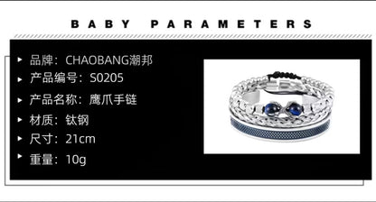 Luxury Layered Bracelet - Trendy, Unique, High-End Blue Bead Multi-Layer Braided Cord Wristband