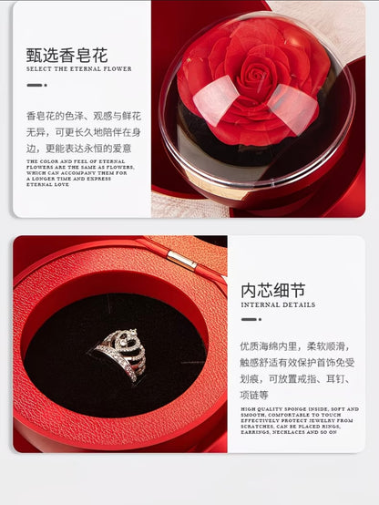 Romantic Rose Apple-Shaped Jewelry Box Gift Set