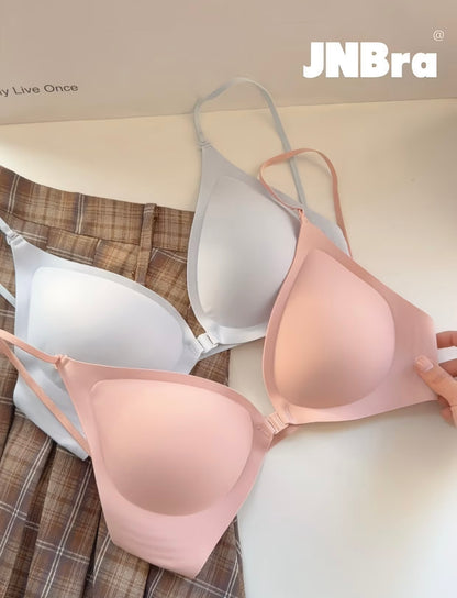 High Quality Front-closure deep V-neck halter bra for women, with backless invisible