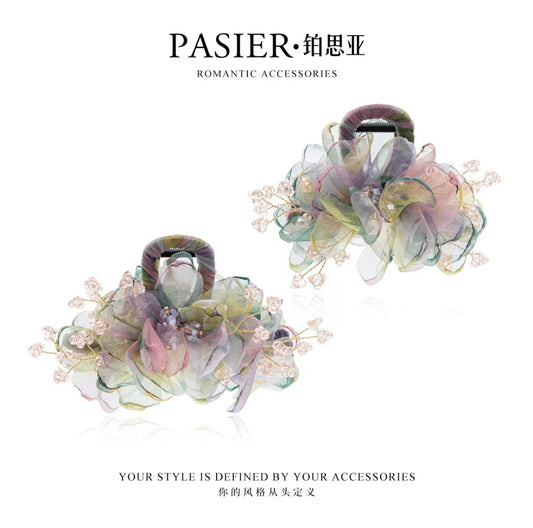 Dreamy Colorful Gauze Flower Hair Clip
