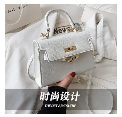 Crossbody Bag - Versatile Small Square Shoulder Bag, French-style Premium Genuine Leather Light Luxury Vintage Women's Handbag