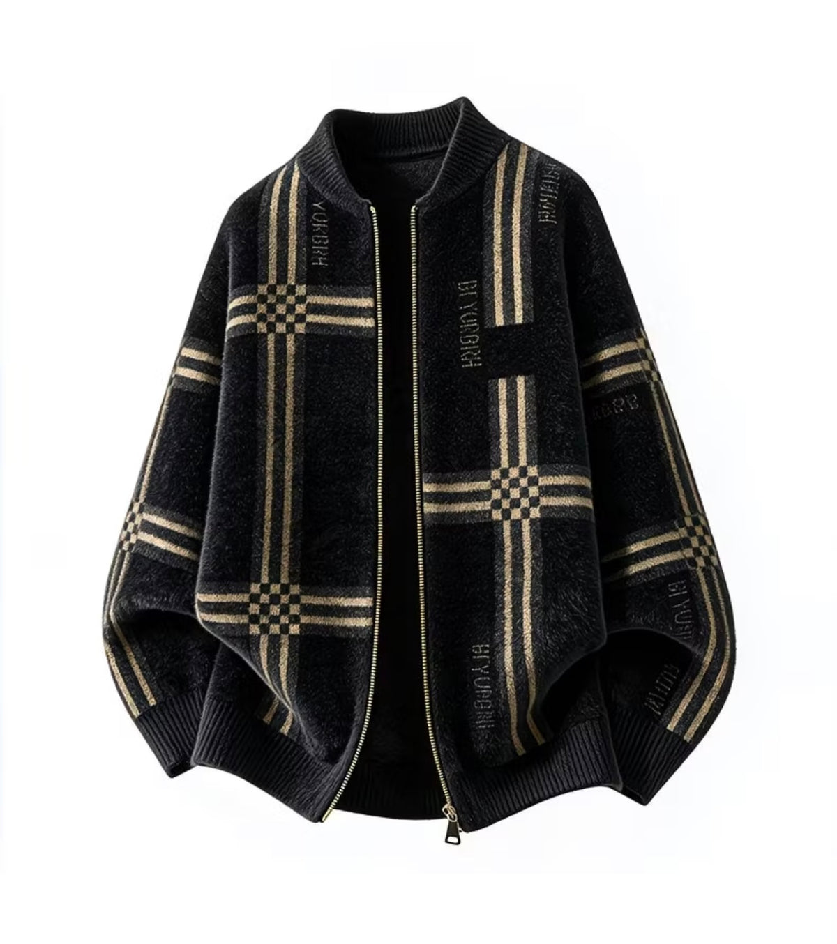 Men's Korean-style Zip-up Knit Cardigan, Stand Collar Solid Color Lightweight Sweater for Young Men