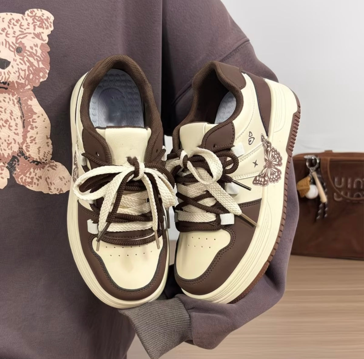 Super Popular Butterfly Board Shoes for Women versatile niche Design Thick-soled casual shoes