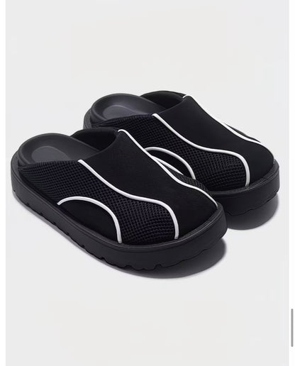Slip-On Mules for Outdoor
Wear, Thick-Soled Closed-Toe Loafers, Easy-to-Wear Unisex Summer Shoes