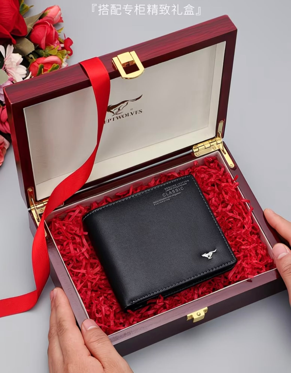 Septwolves Men's Genuine Leather
Wallet - Stylish, Versatile Purse for Students, Young / Adults