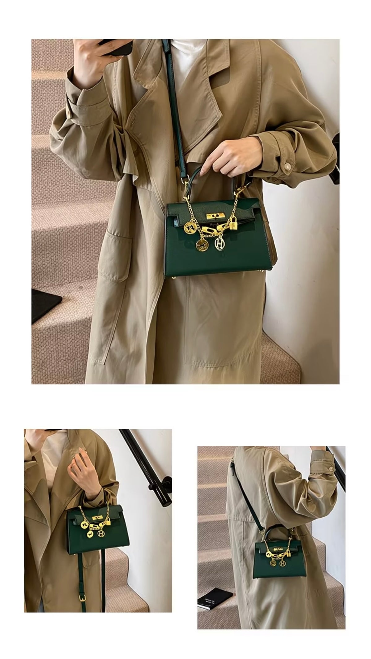 Premium Quality Retro Fashionable Handbag - Kelly-style Light Luxury Versatile Shoulder Crossbody Bag 💼