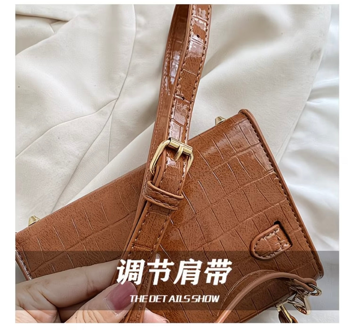 Crossbody Bag - Versatile Small Square Shoulder Bag, French-style Premium Genuine Leather Light Luxury Vintage Women's Handbag