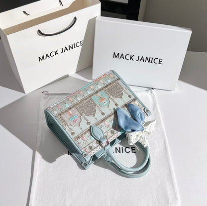 MackJanice Premium Large-Capacity Tote Bag for Women, 2026 New Niche Embroidered Handbag with Crossbody Strap 💎