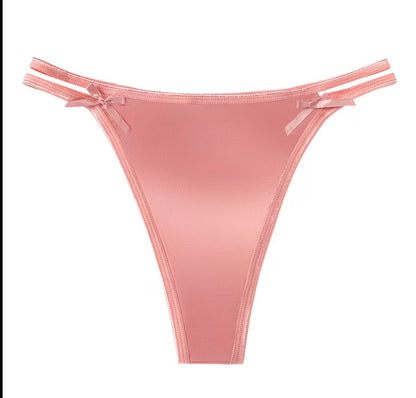 Silky-smooth, comfortable to wear ~ Satin lace sexy low-waist panties for women summer girls' silk-crotch briefs