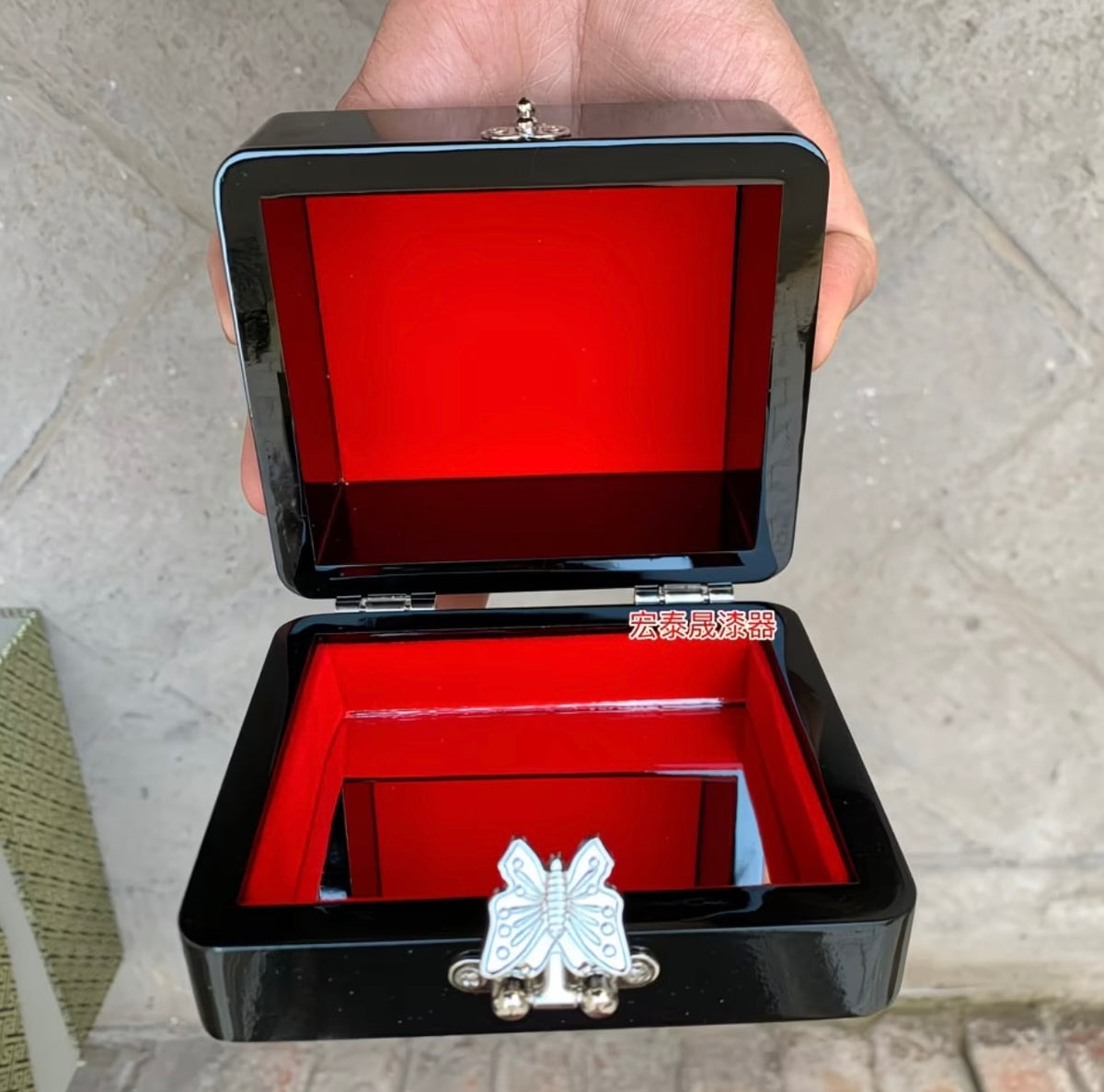 Inlaid Abalone Shell Gift Box, Polished Lacquer Diamond Ring Packaging Box