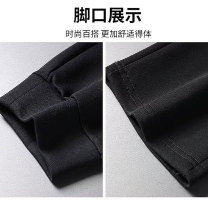 ZLSHIJIA Men's Pure Cotton Sports
Pants, Casual Loose-Fit Versatile Tapered Leg Long Pants