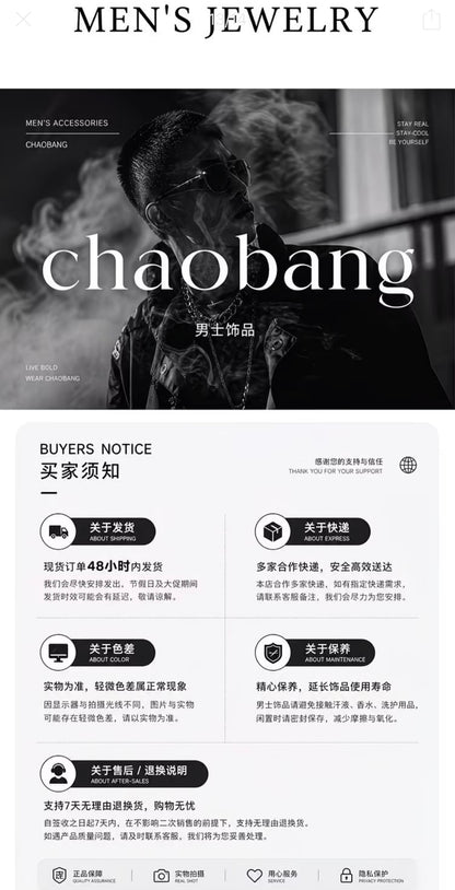 ChaoBang Stainless Steel Retro Möbius Bracelet for Men