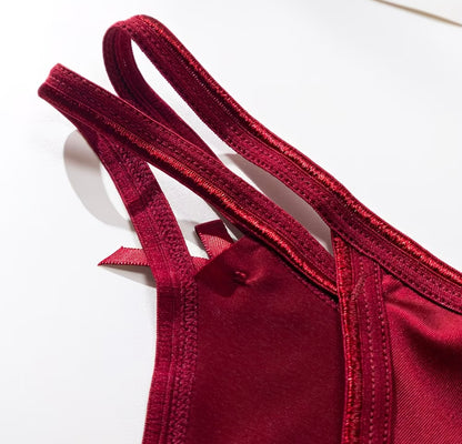 Silky-smooth, comfortable to wear ~ Satin lace sexy low-waist panties for women summer girls' silk-crotch briefs