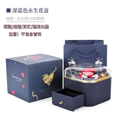 Rose Preserved Flower Jewelry Box - Acrylic Gift Box for accessories - Empty Box for gifts 🎁