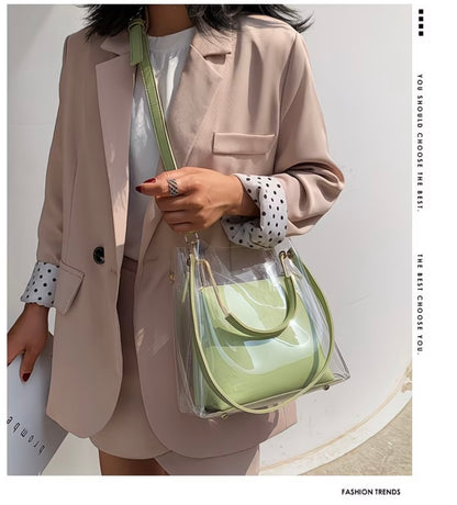 Korean Style Versatile Transparent Jelly Shoulder Bag, Fashionable and Stylish Crossbody Purse
