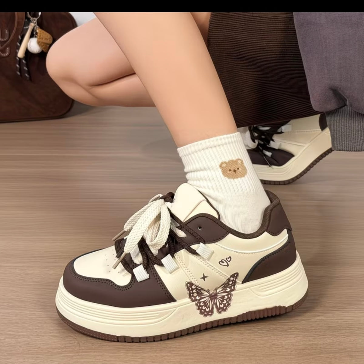 Super Popular Butterfly Board Shoes for Women versatile niche Design Thick-soled casual shoes