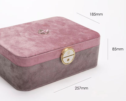 DE Luxury High-End Exquisite Velvet Jewelry Box Large Capacity