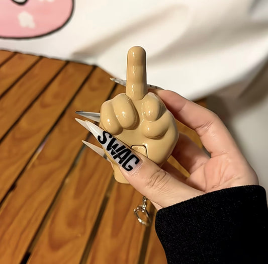 Abstract Funny Middle Finger Gesture Keychain - Prank Gift 🖕
