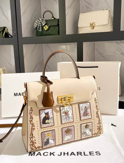 MACK JHARLES Stylish Fashionable Commuter Kelly Bag for Women 2026 New Embroidered Large Capacity
Handbag