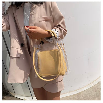 Korean Style Versatile Transparent Jelly Shoulder Bag, Fashionable and Stylish Crossbody Purse