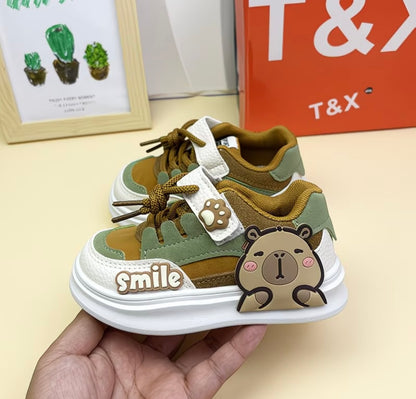 Boys' & Girls' Soft-Soled Sneakers  Capybara-Themed Sports Shoes for Kids of All Ages