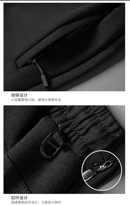 ZLSHIJIA Men's Pure Cotton Sports
Pants, Casual Loose-Fit Versatile Tapered Leg Long Pants