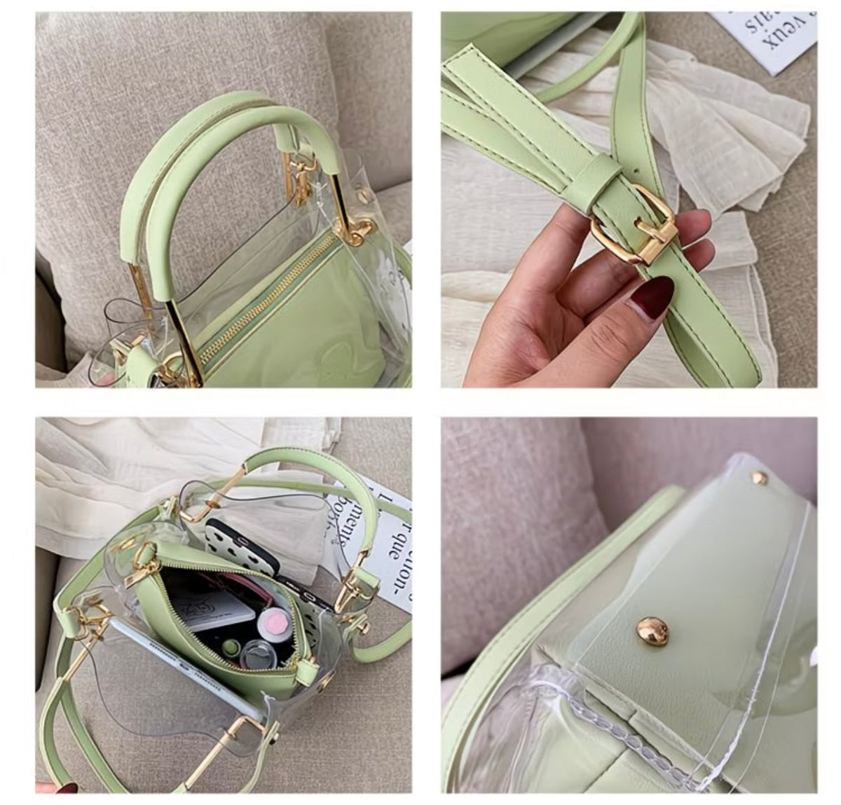 Korean Style Versatile Transparent Jelly Shoulder Bag, Fashionable and Stylish Crossbody Purse