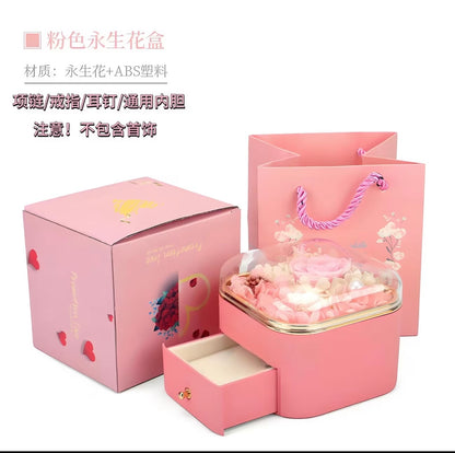 Rose Preserved Flower Jewelry Box - Acrylic Gift Box for accessories - Empty Box for gifts 🎁