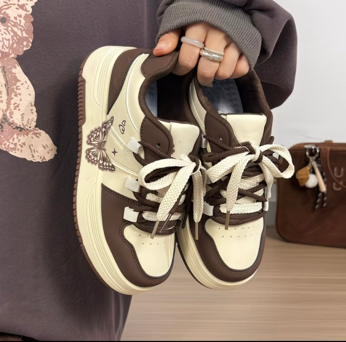 Super Popular Butterfly Board Shoes for Women versatile niche Design Thick-soled casual shoes