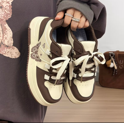Super Popular Butterfly Board Shoes for Women versatile niche Design Thick-soled casual shoes