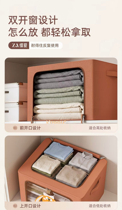 Clothing Storage Box, Large Capacity Foldable Fabric Organizer