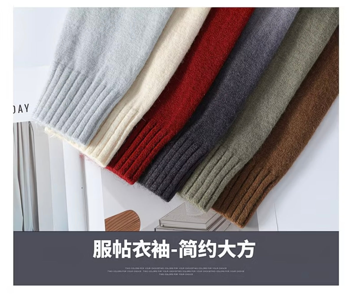 JEEP Men's Gradient Color Knit
Sweater, Autumn/Winter Fashion Casual Loose-Fitting Round Neck Pullover