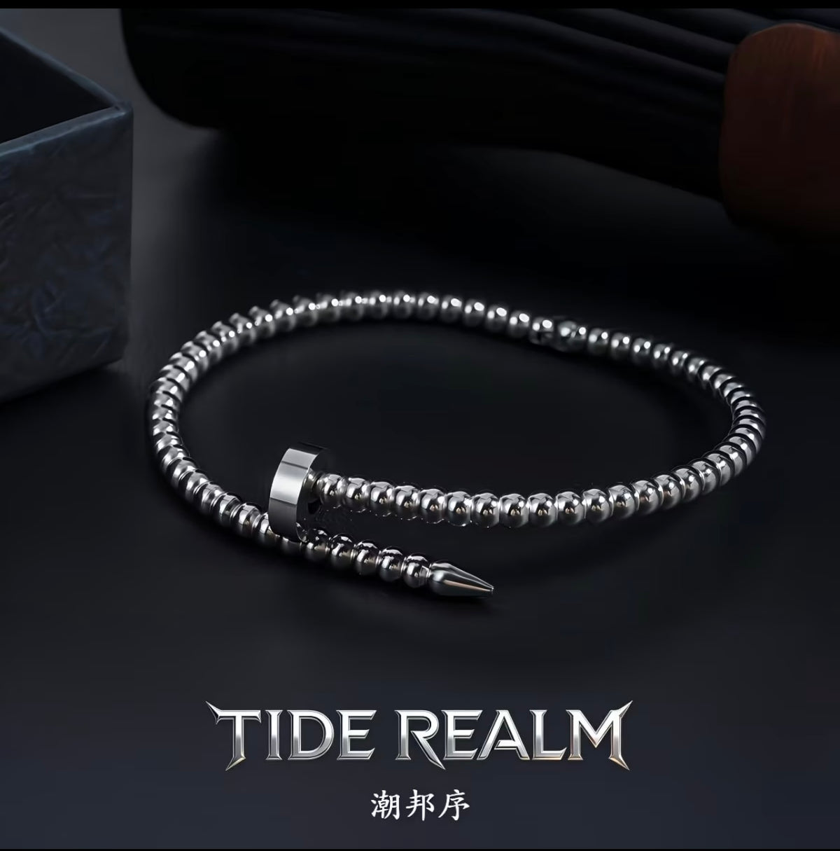 ChaoBang Beaded Water Chestnut Studded Bracelet for Men