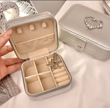 Luxury Heart-shaped Jewelry Box - Large Capacity Portable Storage Case Accessories