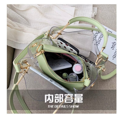 Korean Style Versatile Transparent Jelly Shoulder Bag, Fashionable and Stylish Crossbody Purse