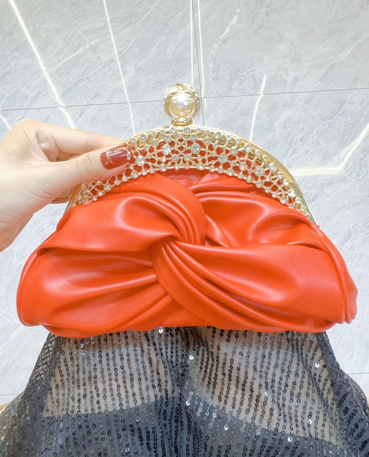 New Style Elegant Party Rhinestone Clutch Bag Vintage Qipao-Inspired Shoulder Purse for Banquets