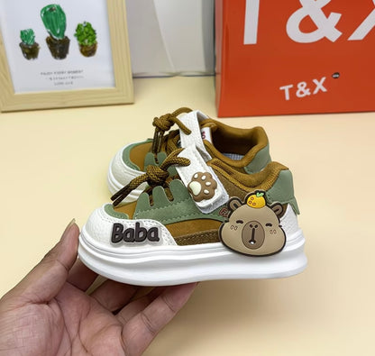 Boys' & Girls' Soft-Soled Sneakers  Capybara-Themed Sports Shoes for Kids of All Ages