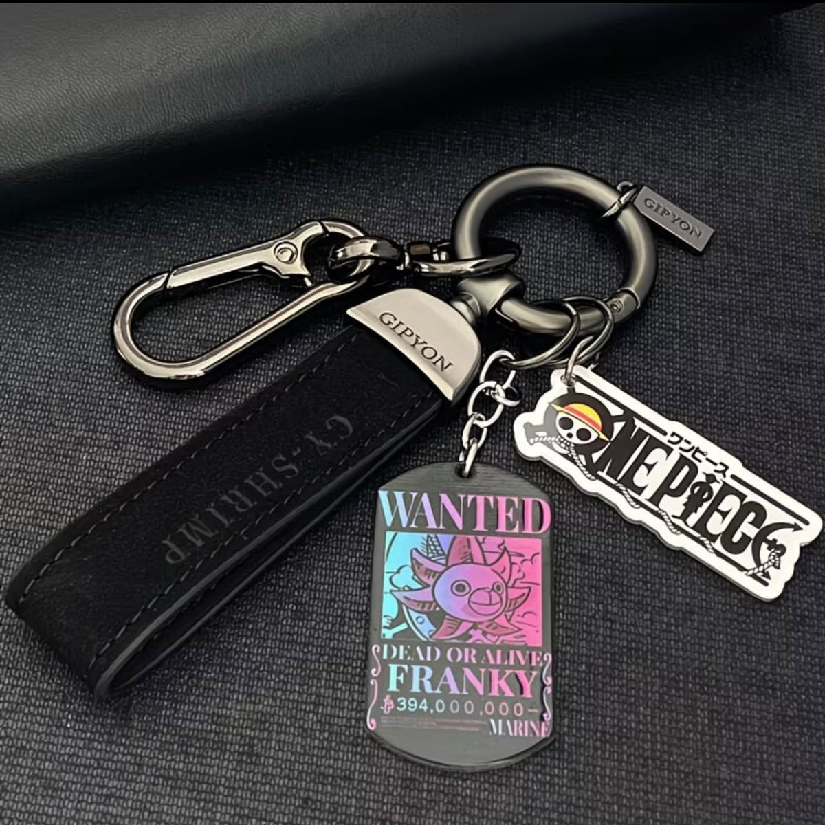 One Piece Merchandise - Luffy, Zoro, Ace Wanted Poster Titanium Steel Military Badge Keychain Pendant for Men & Women Car Keys