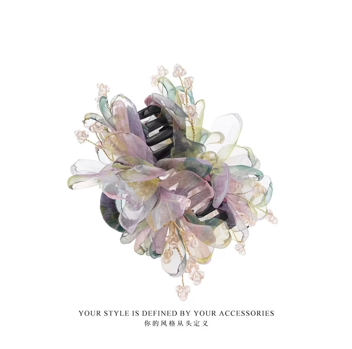 Dreamy Colorful Gauze Flower Hair Clip