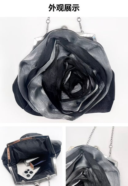 Satin Evening Clutch - Europian Style rose premium clossbody purse