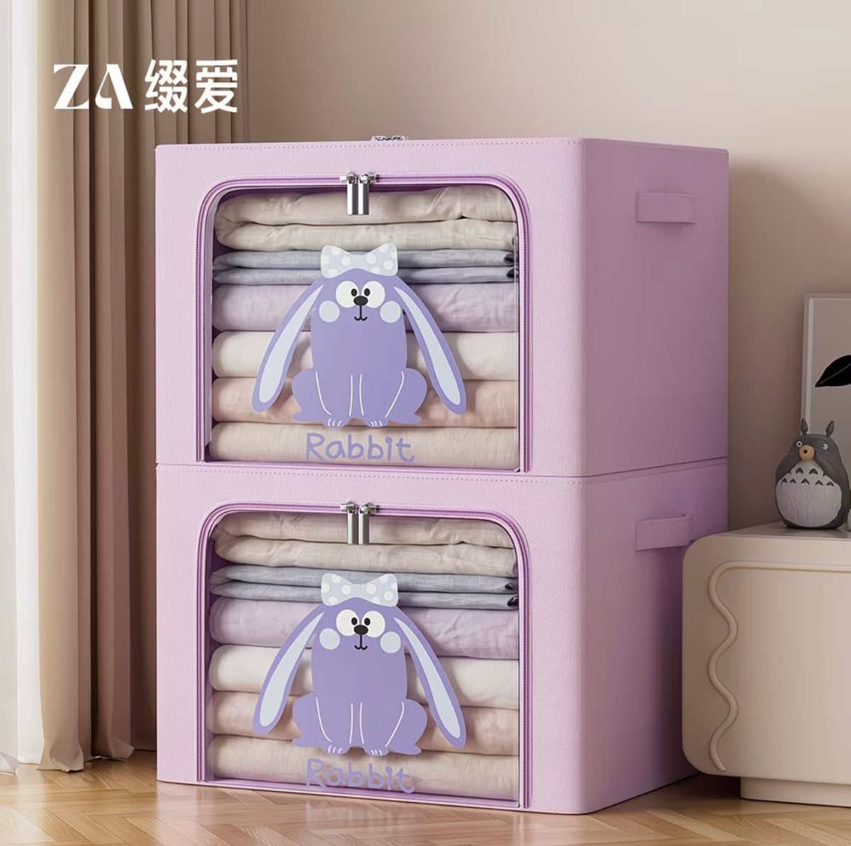 Clothing Storage Box, Large Capacity Foldable Fabric Organizer